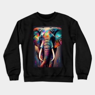 Colorful Elephant in Pop Art Style - A Fun And Playful Art Design For Animal lovers Crewneck Sweatshirt